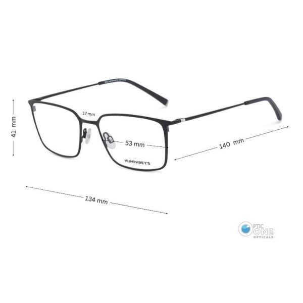 HUMPHREY'S Eyewear | Men's Stylish Slim Metal Frame Matte Black - Image 2