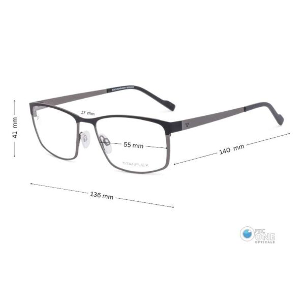 Titanflex 8209461355 Men's Rectangular Memory Titanium Eyeglasses - Image 2