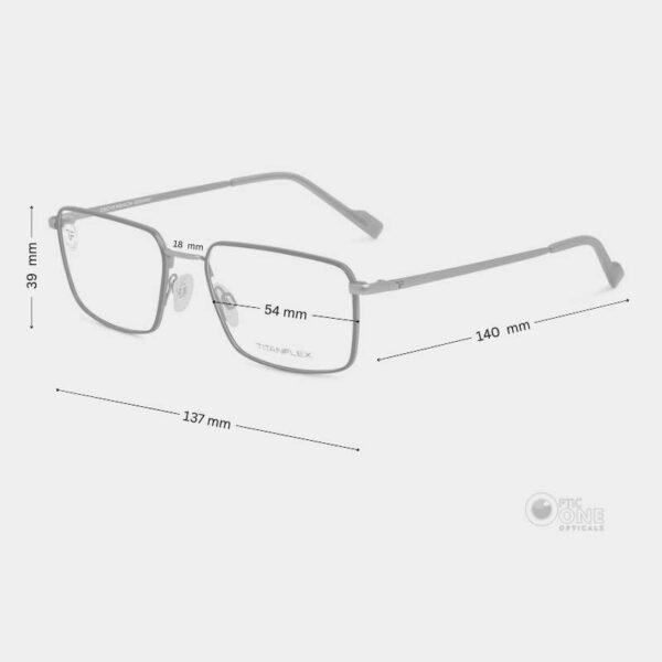 Titanflex 8209603154 Men’s Rectangular Memory Titanium Eyeglasses - Image 2