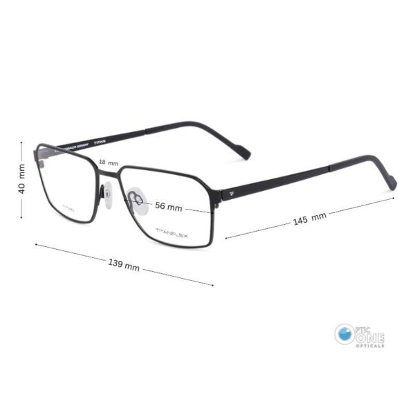 Titanflex 82093710 56 Men's Memory Titanium Eyeglasses in Matte Black - Image 2
