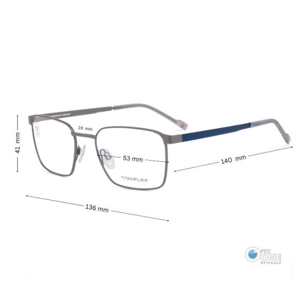 Titanflex Men's High-Tech Memory Metal Glasses in Matte Gray & Dark Blue Color - Image 2