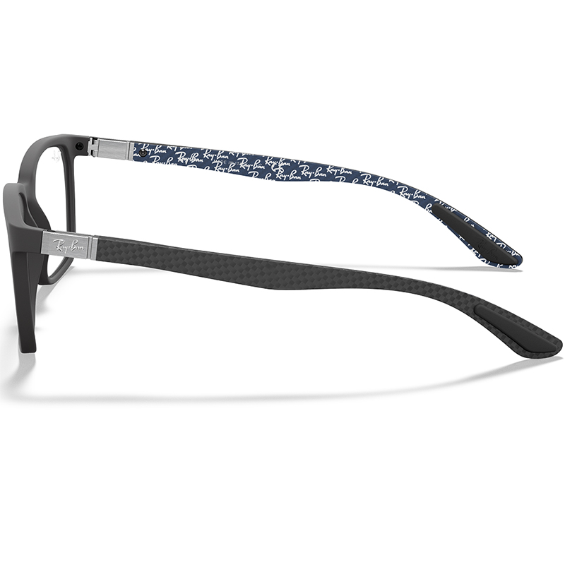 Ray-Ban RX8906 Matte Black Rectangular Carbon Fiber Eyeglasses 54mm Size
