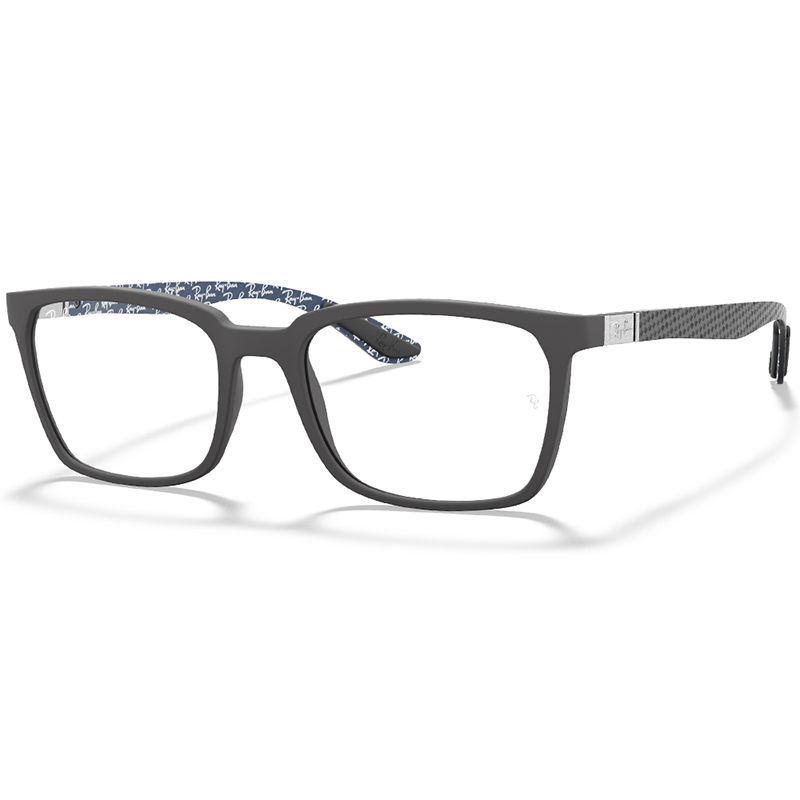 Ray-Ban RX8906 Matte Black Rectangular Carbon Fiber Eyeglasses 54mm Size