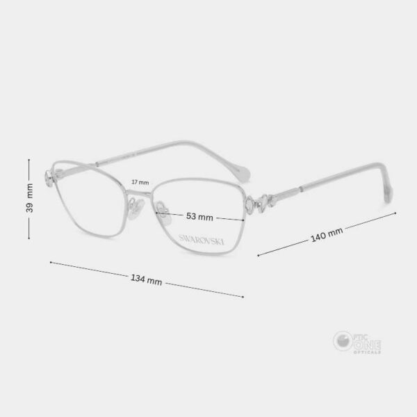 Swarovski SK1006 Women's Medium Size Cat-Eye Metal Eyeglasses in RoseGold Color - Image 2