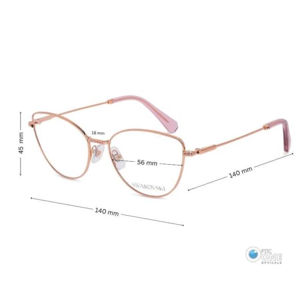 Swarovski SK1012 4014 Large Cat-Eyeglasses in RoseGold for Women - Image 2