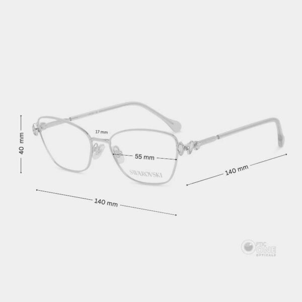 Swarovski SK1006 Women's Large Cat-Eye Metal Eyeglasses in RoseGold Color - Image 2