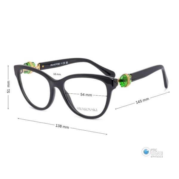 Swarovski SK2004 Women's Large Acetate Cat-Eyeglasses- Black - Image 2