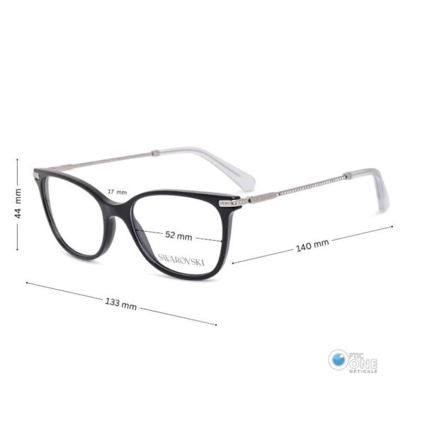 Swarovski SK2010 3003 Shiny Black Cat-Eyeglasses for Women - Image 2