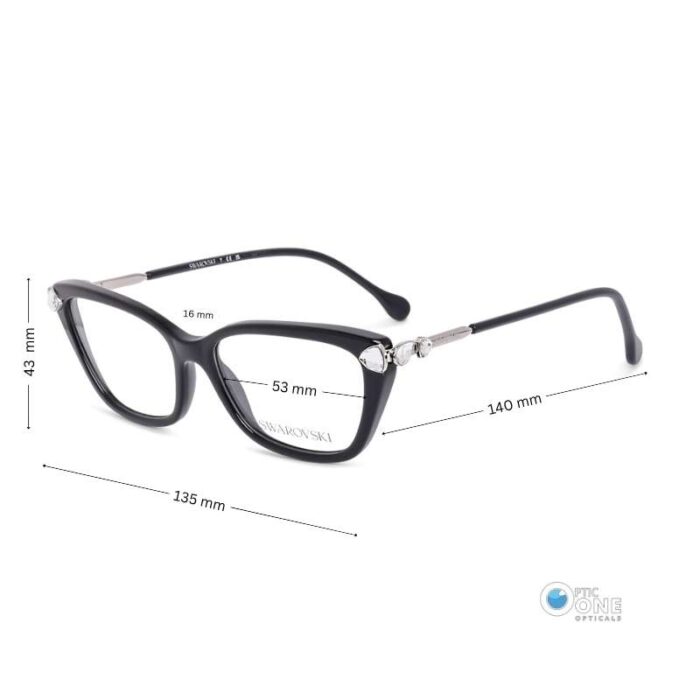 Black Cat-Eye Swarovski Eyeglasses - SK2011 1038 | Optic One UAE