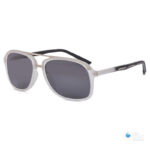 Men's Polarized Sunglasses - Translucent White Frame, Dark Gray Polarized Lenses