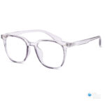 Unisex Transparent Gray Square Glasses