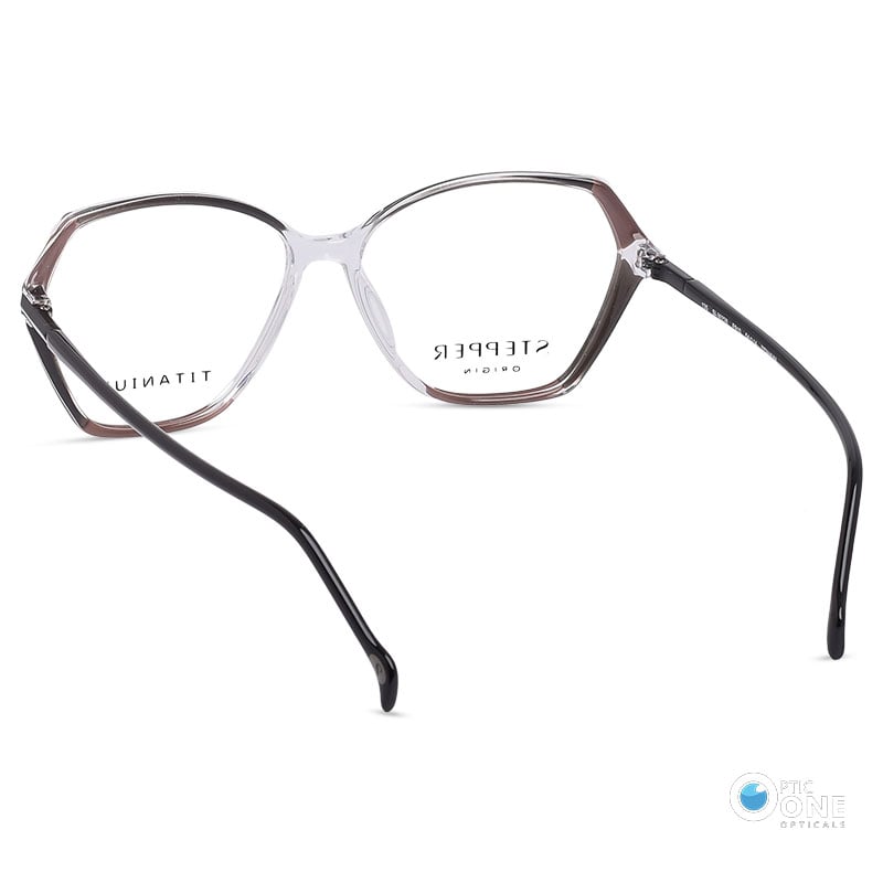 Stepper Women's Lightweight Titanium Glasses SI-30228 - Crystal Clear with Gold Accents