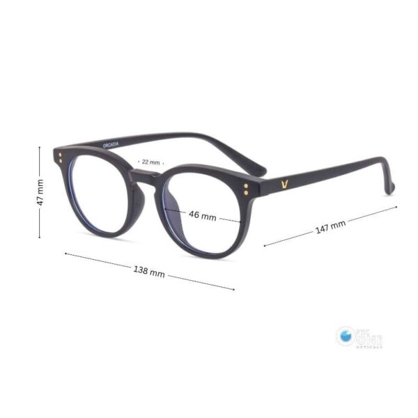 Vintage Style Round Glasses for Men and Women - Matte Black - Image 2