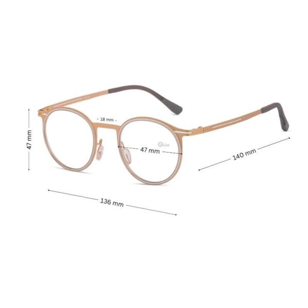 Round Unisex Gold Eyeglasses - Image 2