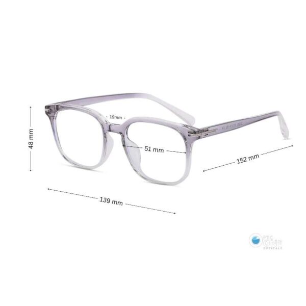 Unisex  Eyeglasses with Dual-Tone Frame ,Clear Eyeglasses with Transparent Gray Top - Image 2
