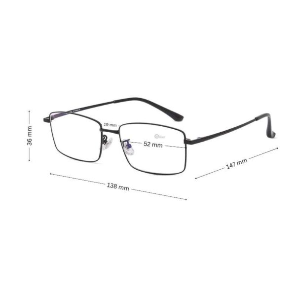 Matte Black Rectangular Titanium Eyeglasses 52mm for Small Faces - Image 2