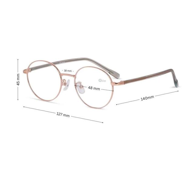 Women's Round Lightweight Eyeglasses Rosegold - Image 2