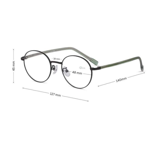 Unisex Round Lightweight Eyeglasses Shiny Black - Image 2