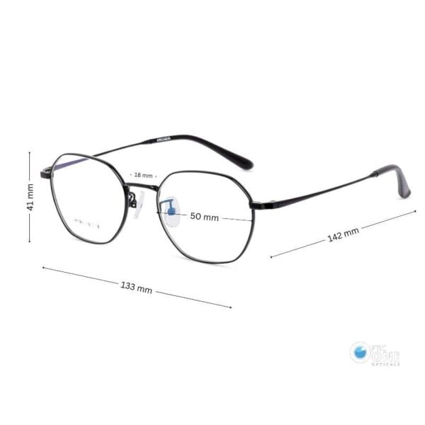 Women's Small Hexagon Black Eyeglasses - Image 2