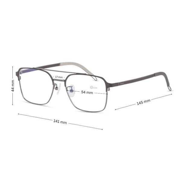 Men’s Stylish Metal Eyeglasses Matte Black-Gunmetal - Image 2