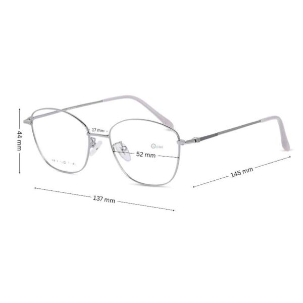 Women's Lightweight Eyeglasses Cat-Eye Silver - Image 2