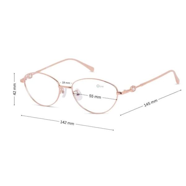Vintage Style Rose Gold Oval Cat-Eye Metal Eyeglasses for Women - Image 2
