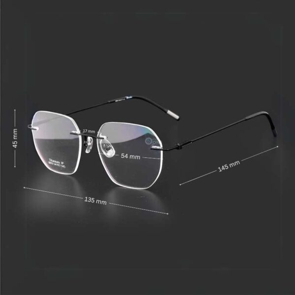 Budget-Friendly Lightweight, Thin Titanium Rimless Glasses in Black - Image 2