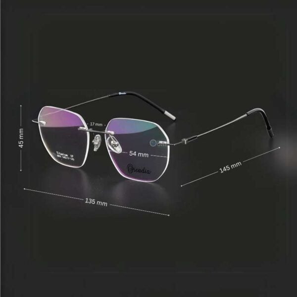 Budget-Friendly Lightweight, Thin Titanium Rimless Glasses in Gunmetal - Image 2