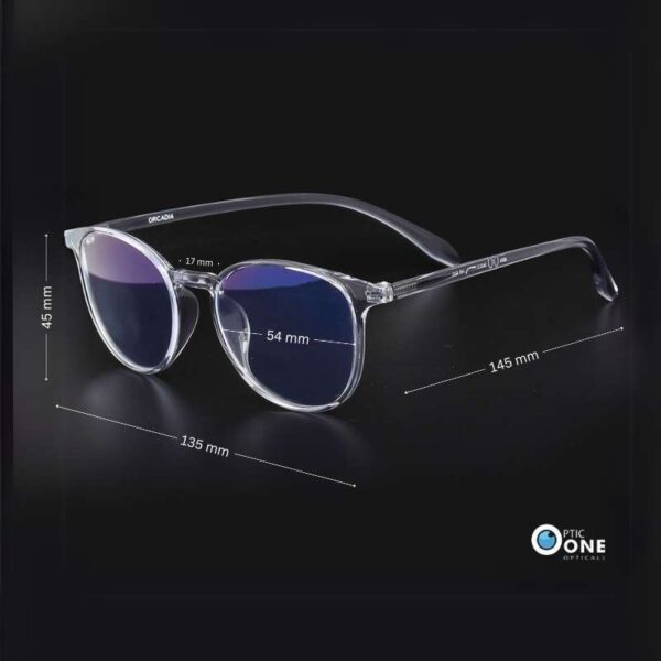 Women's Round Transparent Gray Eyeglasses - Image 2