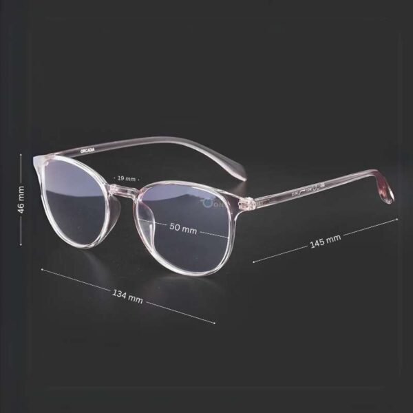 Women’s Round Transparent Pink Eyeglasses - Image 2