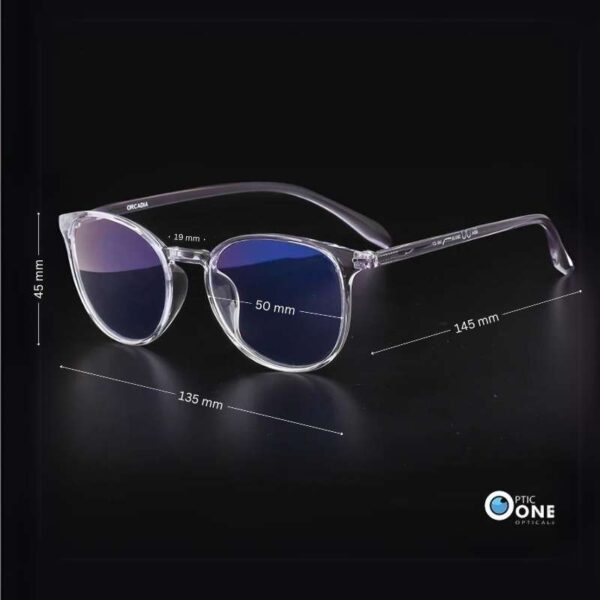 Women's Round Transparent Purple-Clear Glasses - Image 2