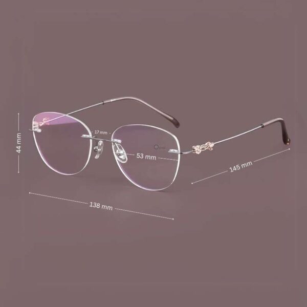 Women's Rimless Silver Eyeglasses - Image 2