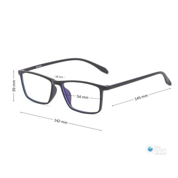 Mens' Eyeglasses Lightweight Slim TR90 Plastic Eyeglasses in Black - Image 2