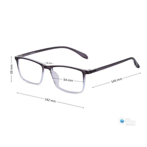 Mens' Eyeglasses Lightweight Slim TR90 Plastic Eyeglasses in Transparent Gray and Clear Dual Color - Image 2