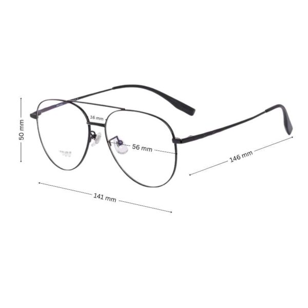 Fashionable Aviator Style Eyeglasses Frame - Durable & Lightweight B-Titanium Metal Frame - Image 2