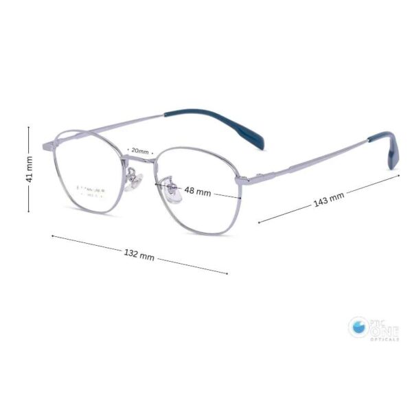 Women's Oval Eyeglasses for Small Face | Silver Frame 48mm XS - Image 2