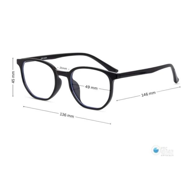Unisex Irregular Eyeglasses | Shiny Black Frame - Image 2