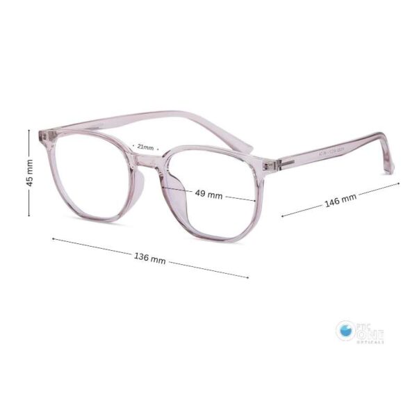 Transparent Light Brown Eyeglasses Lightweight Square Shape ,  Ideal for Small Faces - Image 2