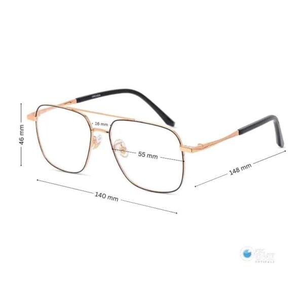 Men’s Large Full Metal Clip-On Eyeglasses Rosegold Frame - Image 2