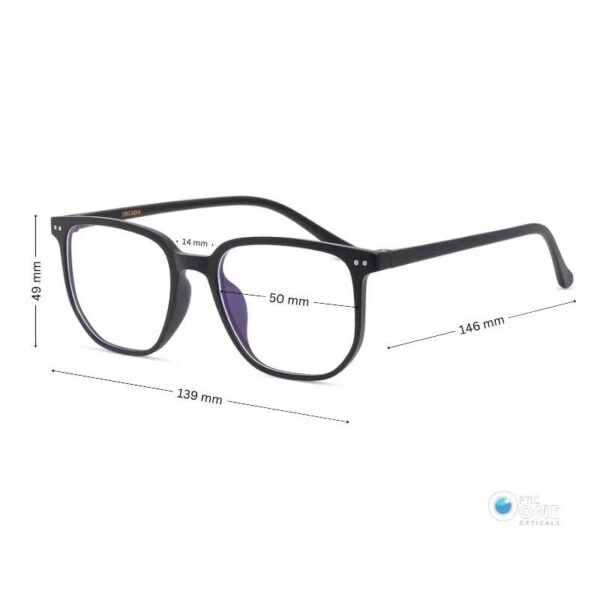 Lightweight Stylish Square Eyeglasses for Men and Women - Black color - Image 2