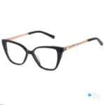 Women's Cat-Eye Glasses-Shiny Black Acetate Frame