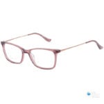 Women's Modern Transparent Brown Compact Size Sim Glasses with Thin Metal Arms