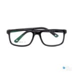 Kids Rectangle Glasses with Flexible Hinges 49mm for 8-9 Years Old, Shiny Black Color