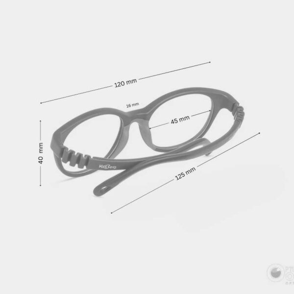 KidsBerg Cat-Eye Glasses for Girls in Matte Black Color with Red - Image 2