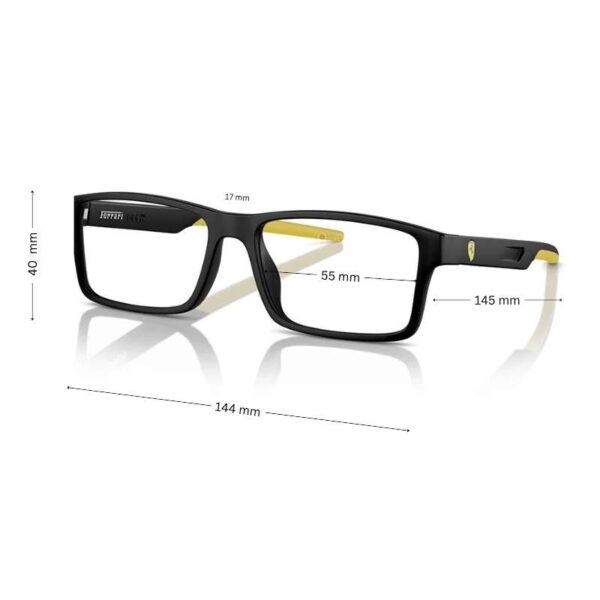 Scuderia Ferrari Men's Eyeglasses FZ8004U - Rectangular, Matte Black - Image 2