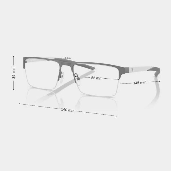 Scuderia Ferrari Men's Half-Rim Eyeglasses FZ7001 - Rectangular, Matte Black - Image 2