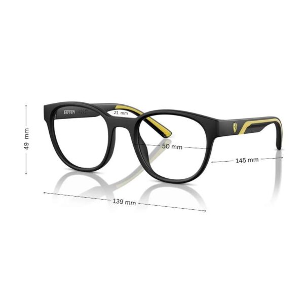Scuderia Ferrari Men's Eyeglasses FZ8002U - Round, Matte Black - Image 2