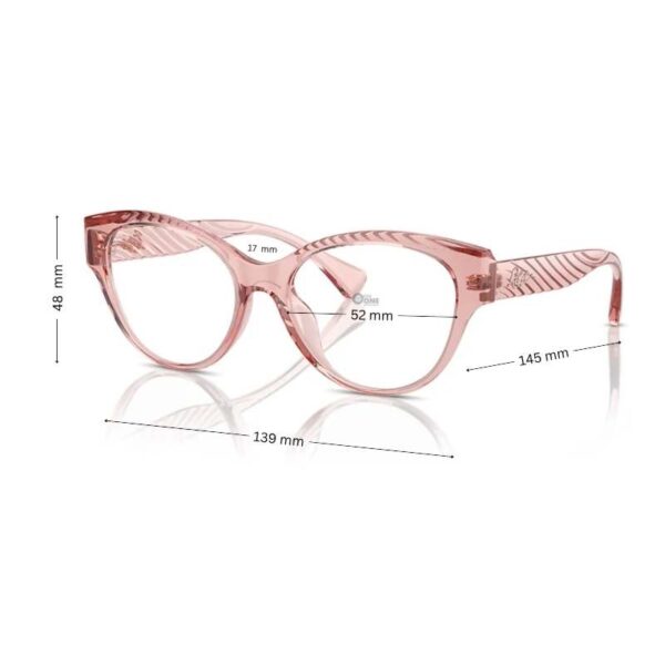Ralph Lauren RA7164U Women's Cat-Eye Glasses Shiny Transparent Pink 52mm - Image 2