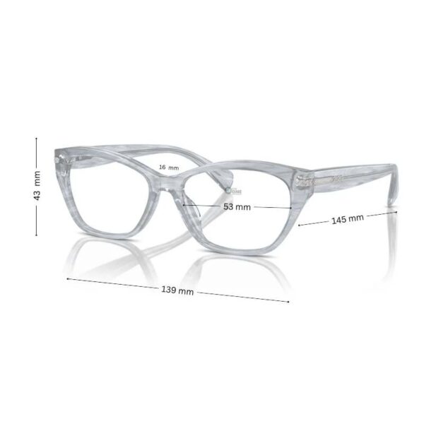 Ralph Lauren RA7161U Women’s Cat-Eye Glasses Shiny Striped Gray 53 mm - Image 2