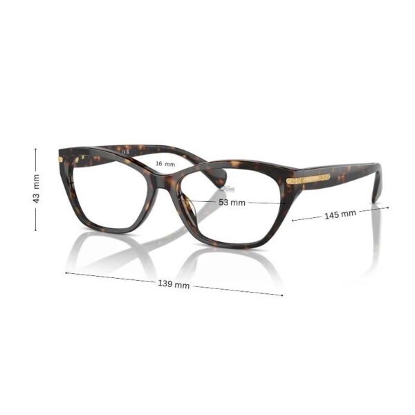 Ralph Lauren RA7161U Women’s Cat-Eye Glasses Shiny Dark Havana 53 mm - Image 2